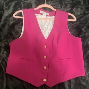 Magenta Button-Up Vest